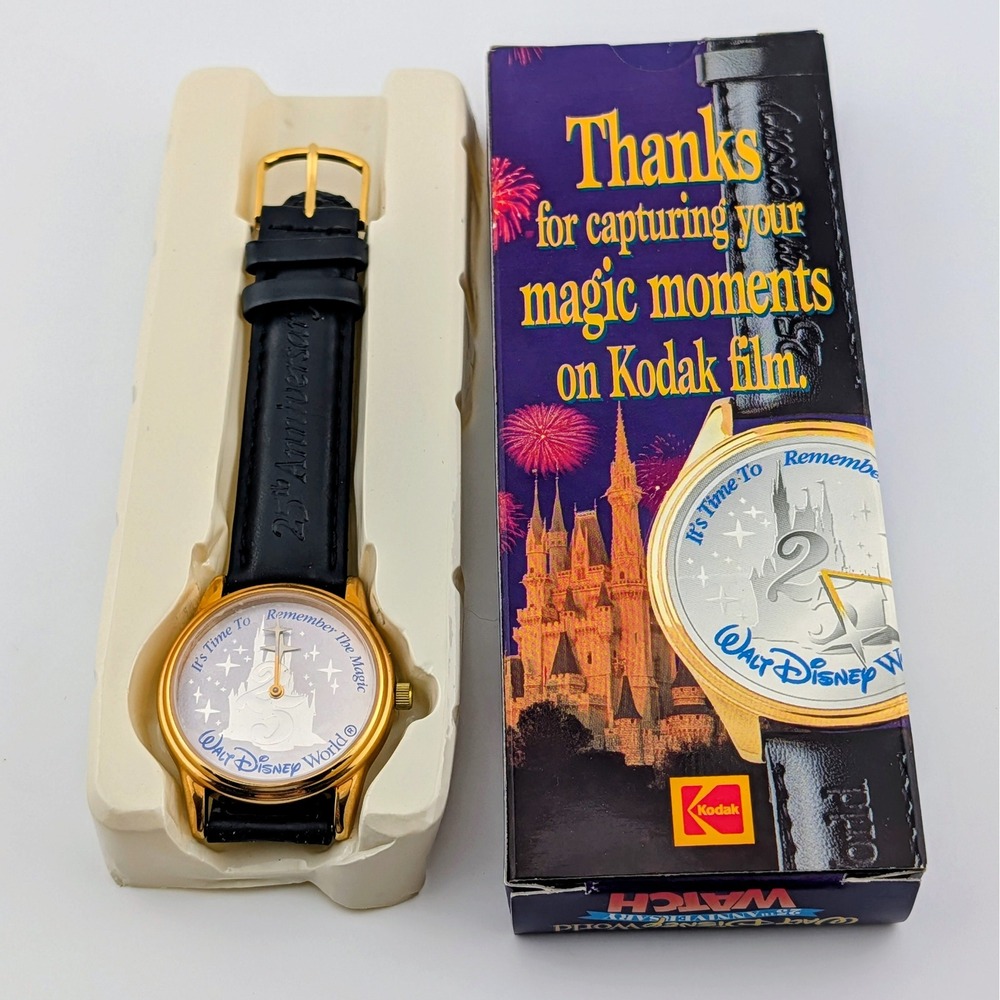 1997 Walt Disney World 25th Anniversary Kodak NOS Watch Crown Saver Box